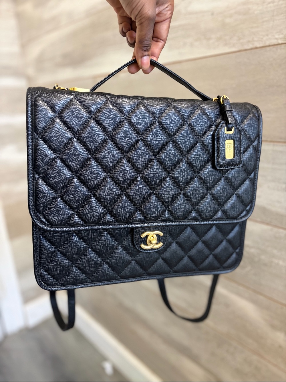 CC Caviar Quilted School Memory Backpack